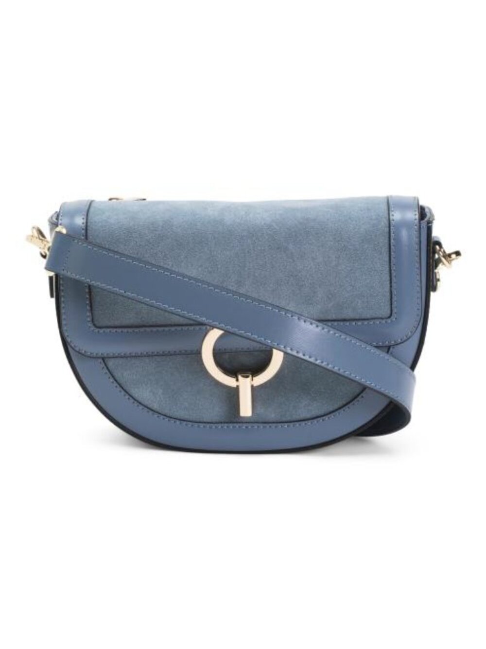 CHEVAL Made In Italy Suede Round Hardware Crossbody